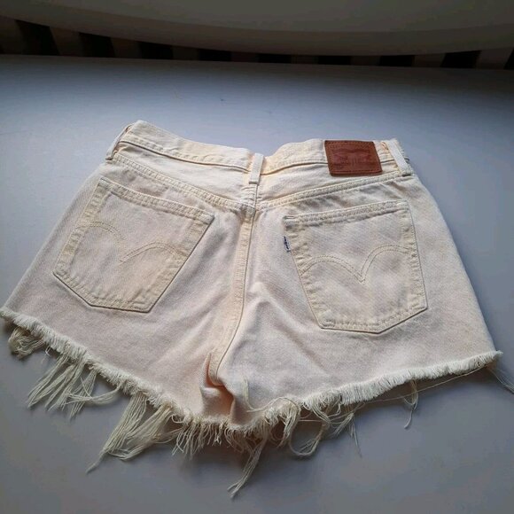Levi's Pants - Levis Shorts Womens 29 Pale Yellow 501 Denim Jean Cutoff Booty Festival Boho